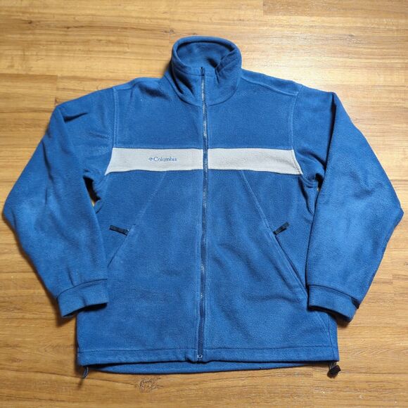 Columbia Vertex Full Zip Fleece Jacket Mens Small Core Interchange Blue - Picture 1 of 11